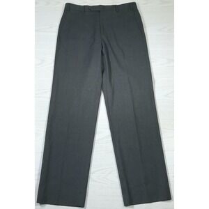 Zanella Wool Dress Pants Men 33x31 Gray Flat Front Business Formal Wedding Italy